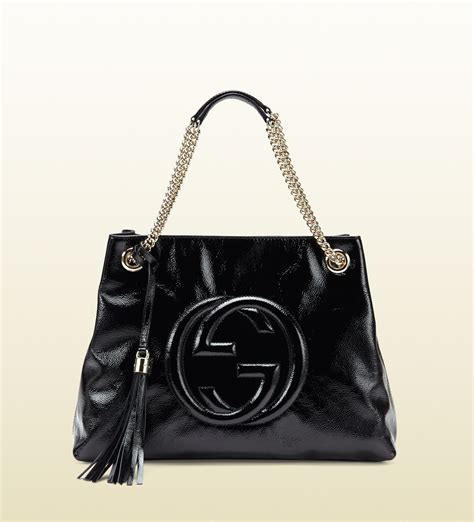 gucci handbags patent leather|Gucci patent leather shoulder bag.